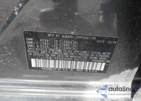 2020 Subaru Impreza Premium z USA, uszkodzony, nr VIN 4S3GKAV60L3601133